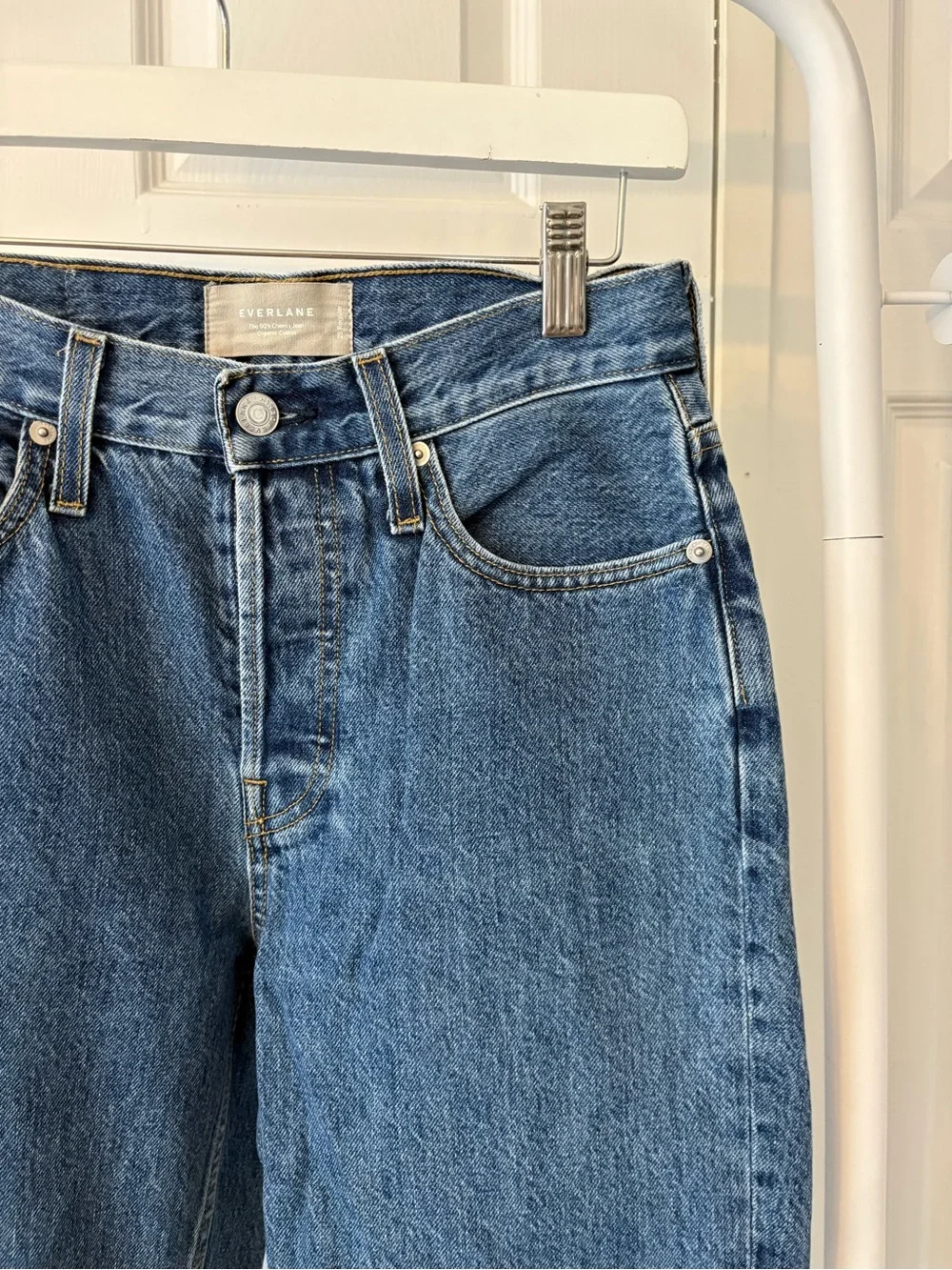 Everlane Highrise Blue The 90s Cheeky Jeans Size 25 Organic Cotton - Picture 11 of 13